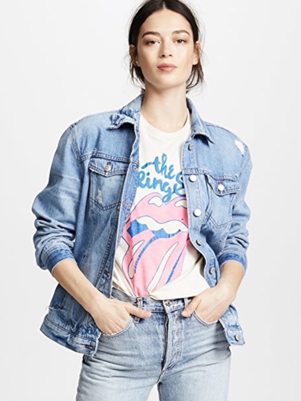 Madewell The Oversized Jean Jacket in Junction Wash Small Distressed Edition